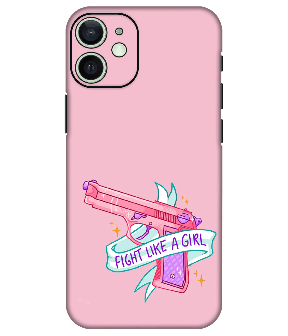 Image of a phone case featuring a mobile skin with a graphic design.