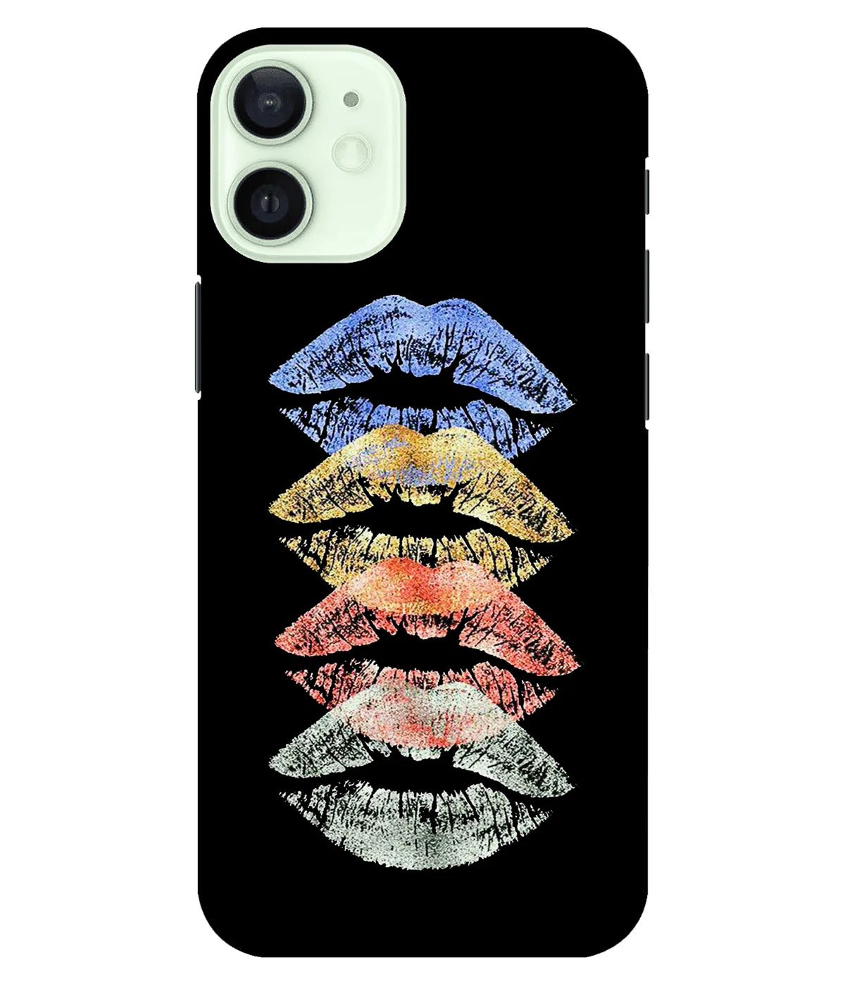 A product shot of a slim hard case with a colorful design.