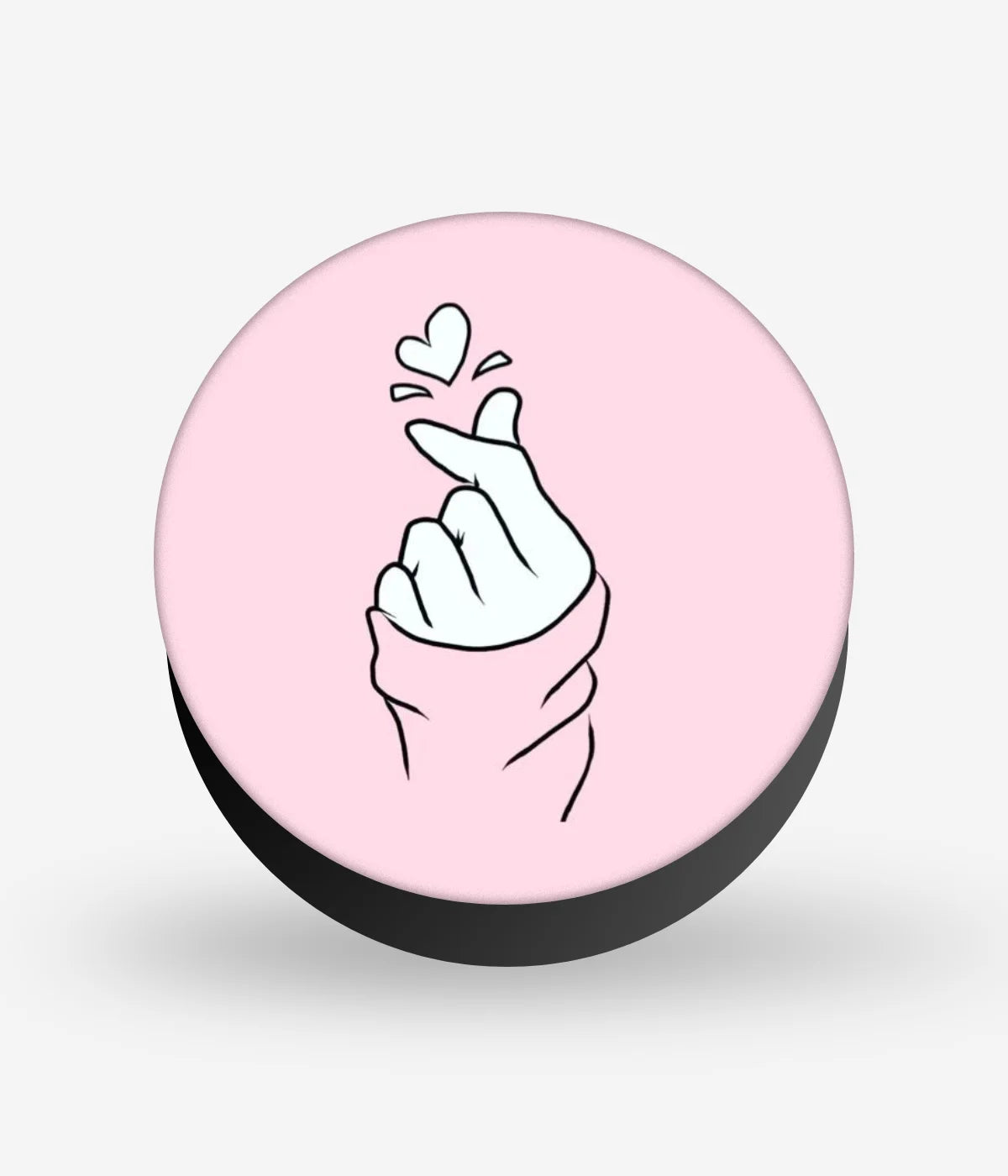 Mobile phone grip with a colorful design on a white background