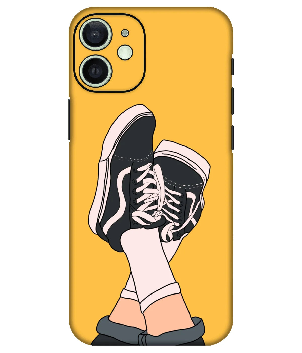 Image of a phone case featuring a mobile skin with a graphic design.