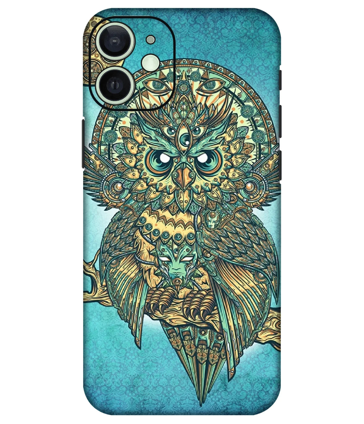 Image of a phone case featuring a mobile skin with a graphic design.