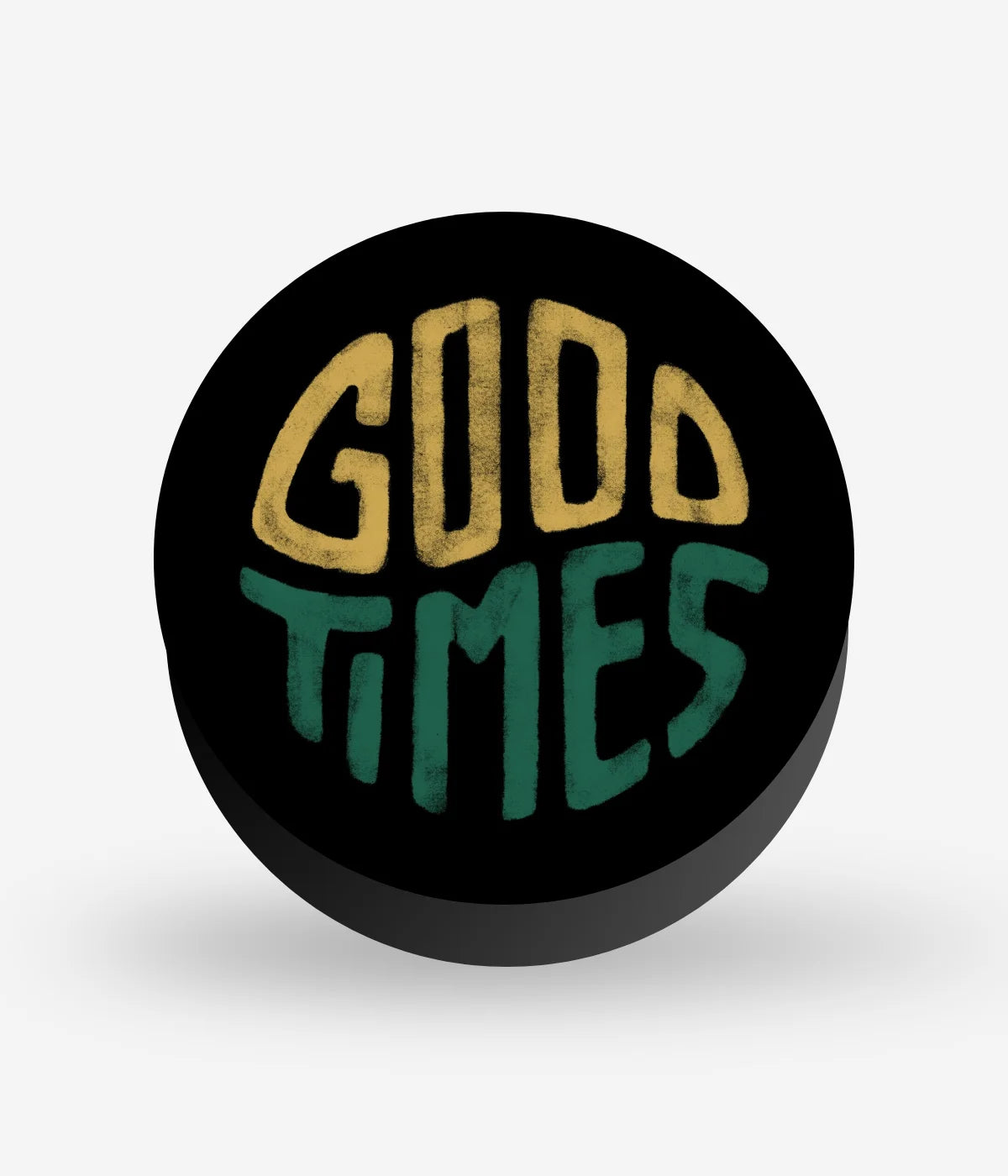 Mobile phone grip with a colorful design on a white background