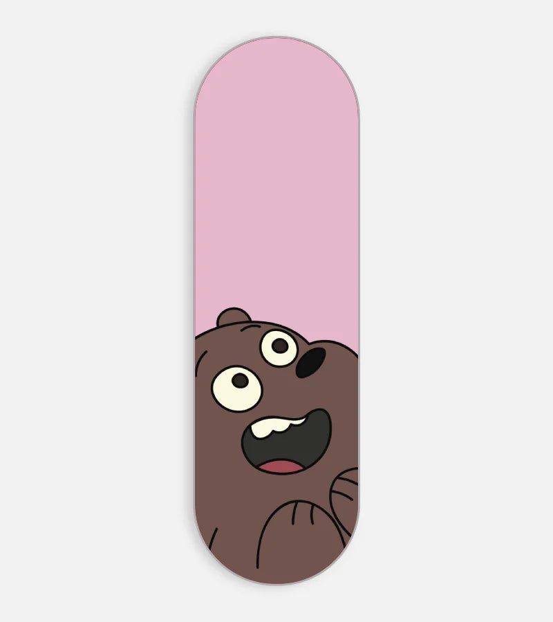 Mobile phone grip slider with a colorful design on a white background