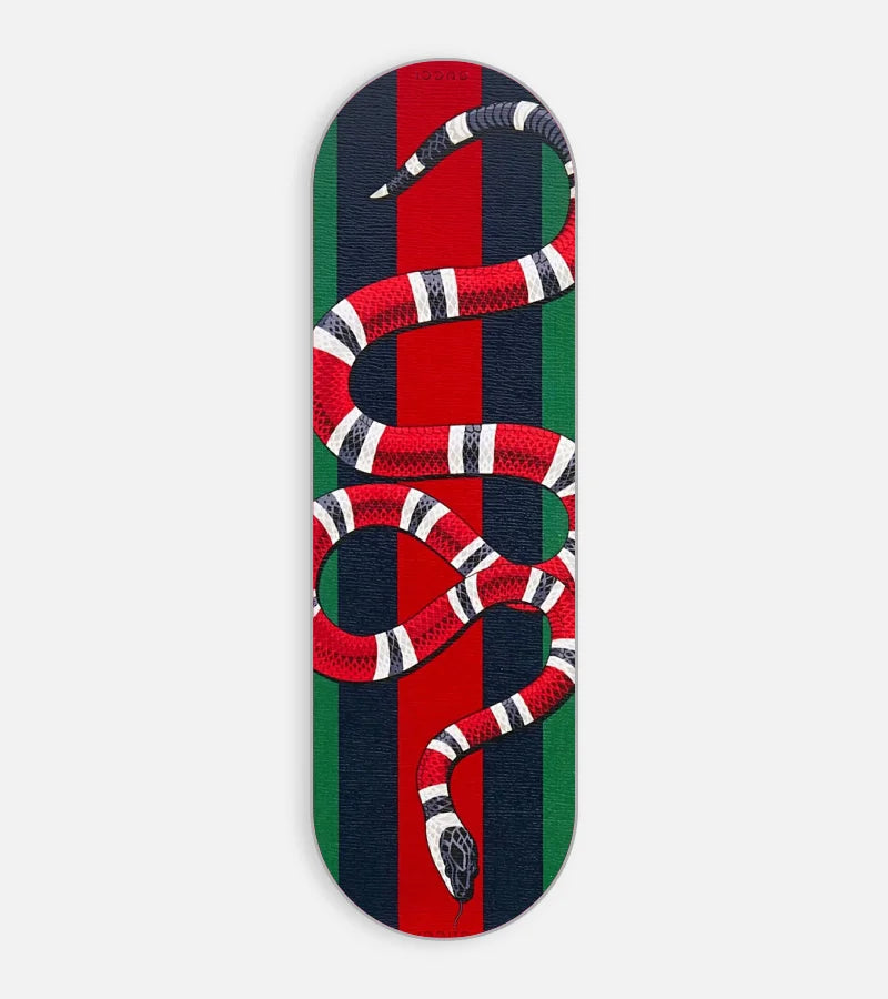 Mobile phone grip slider with a colorful design on a white background