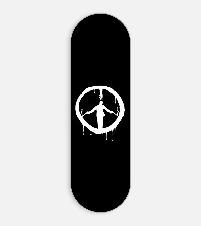 Mobile phone grip slider with a colorful design on a white background