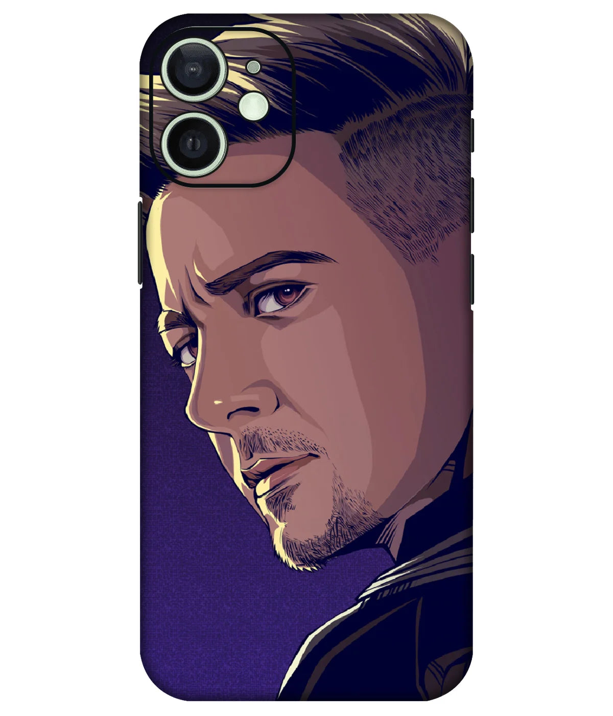 Image of a phone case featuring a mobile skin with a graphic design.