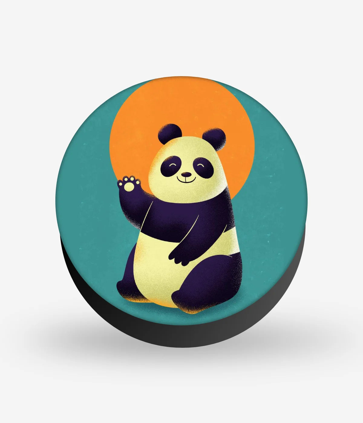 Mobile phone grip with a colorful design on a white background