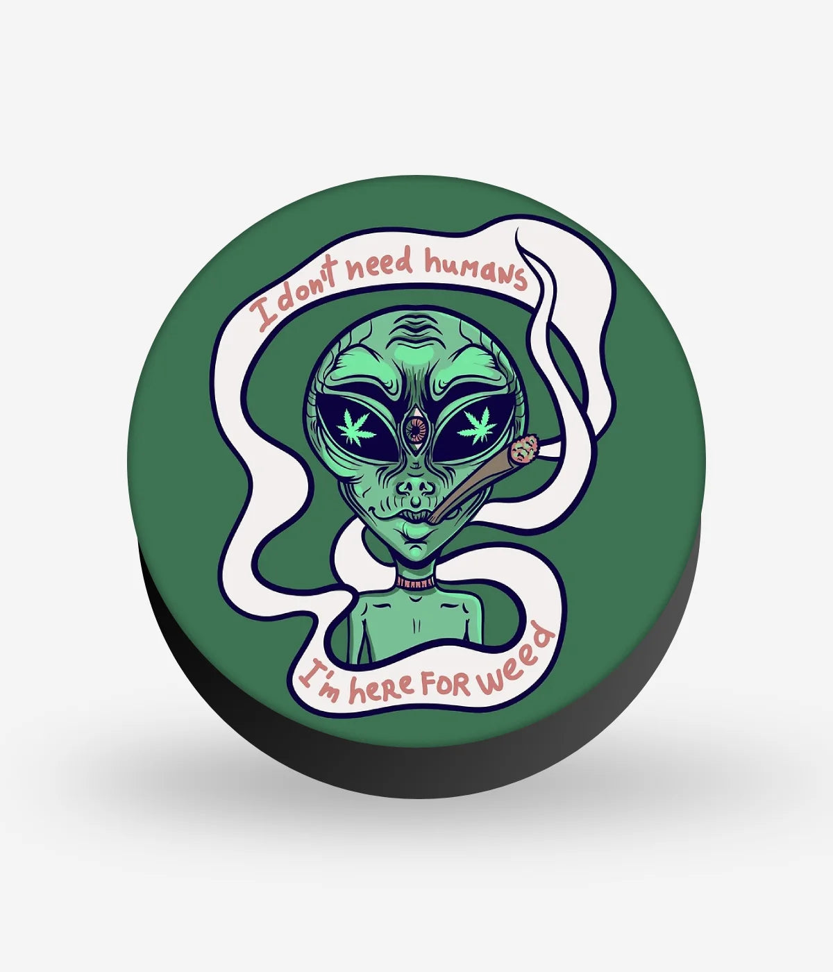 Mobile phone grip with a colorful design on a white background