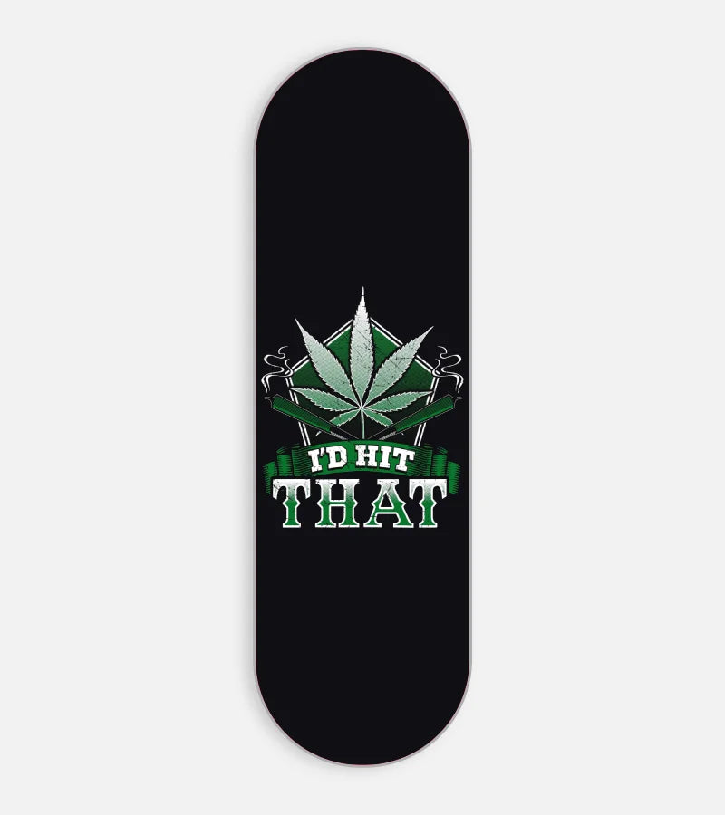 Mobile phone grip slider with a colorful design on a white background