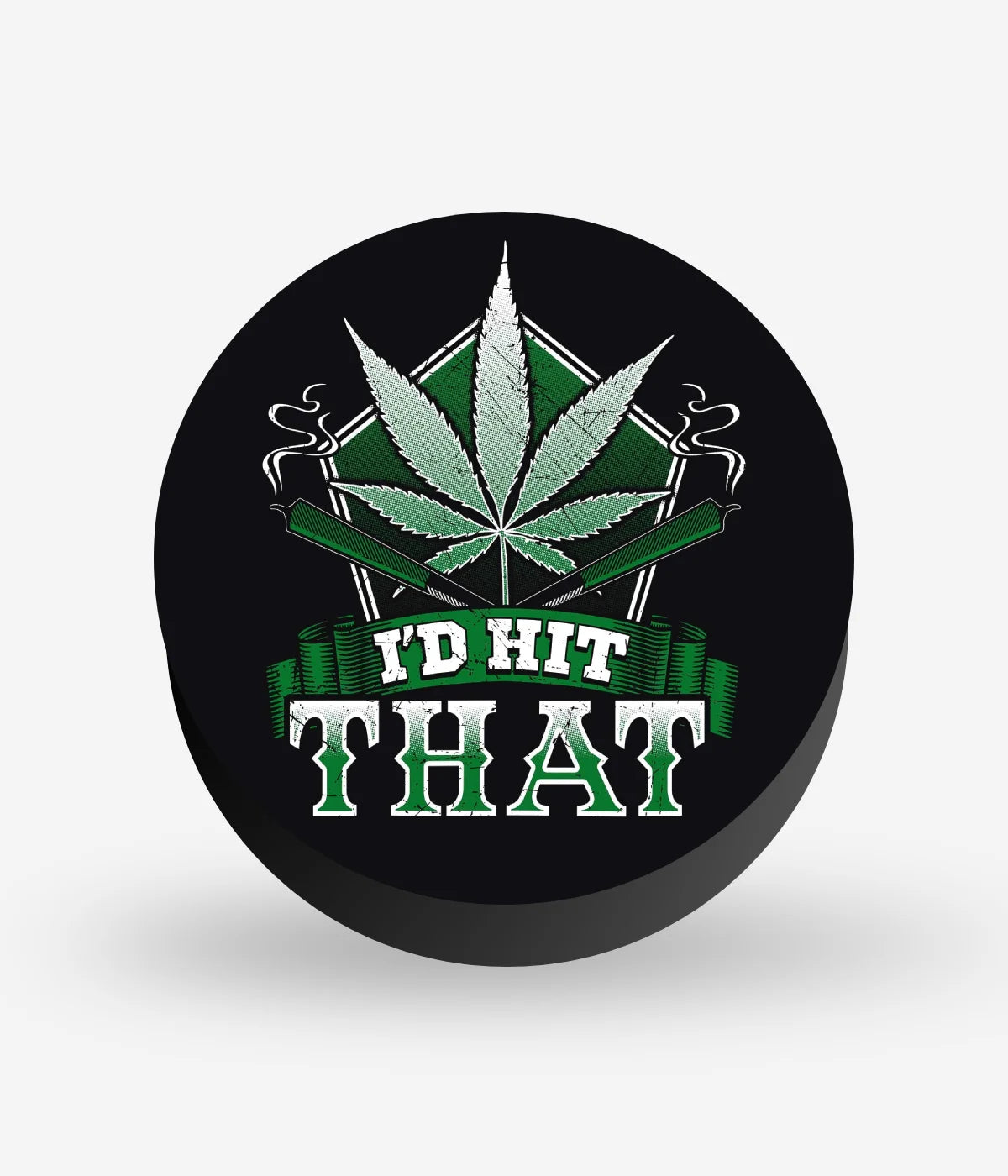 Mobile phone grip with a colorful design on a white background