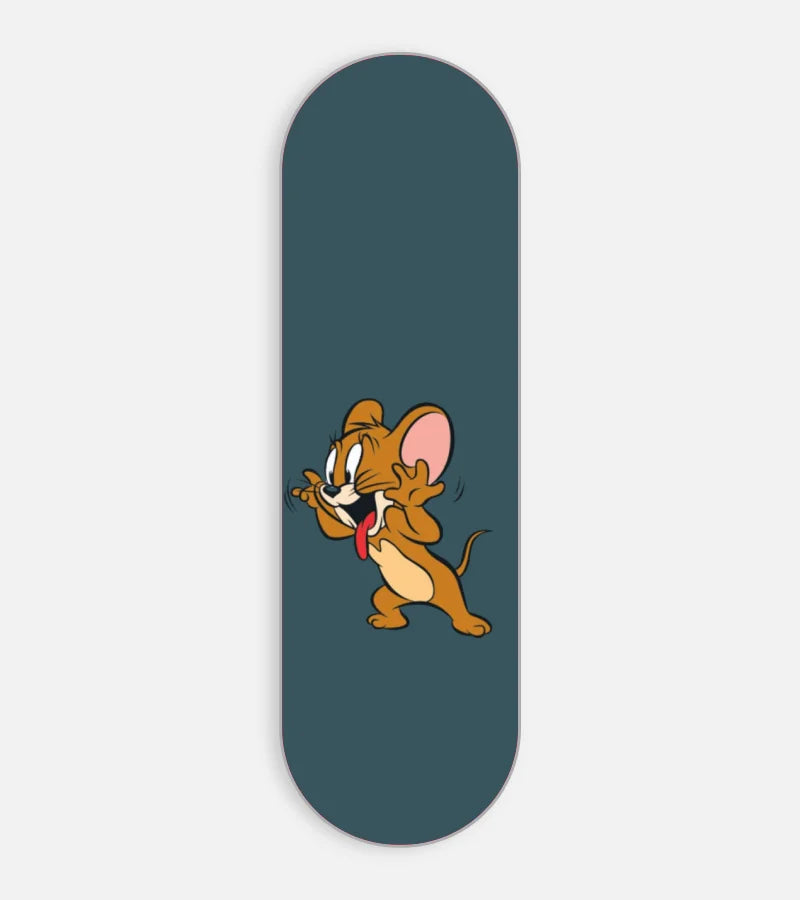 Mobile phone grip slider with a colorful design on a white background