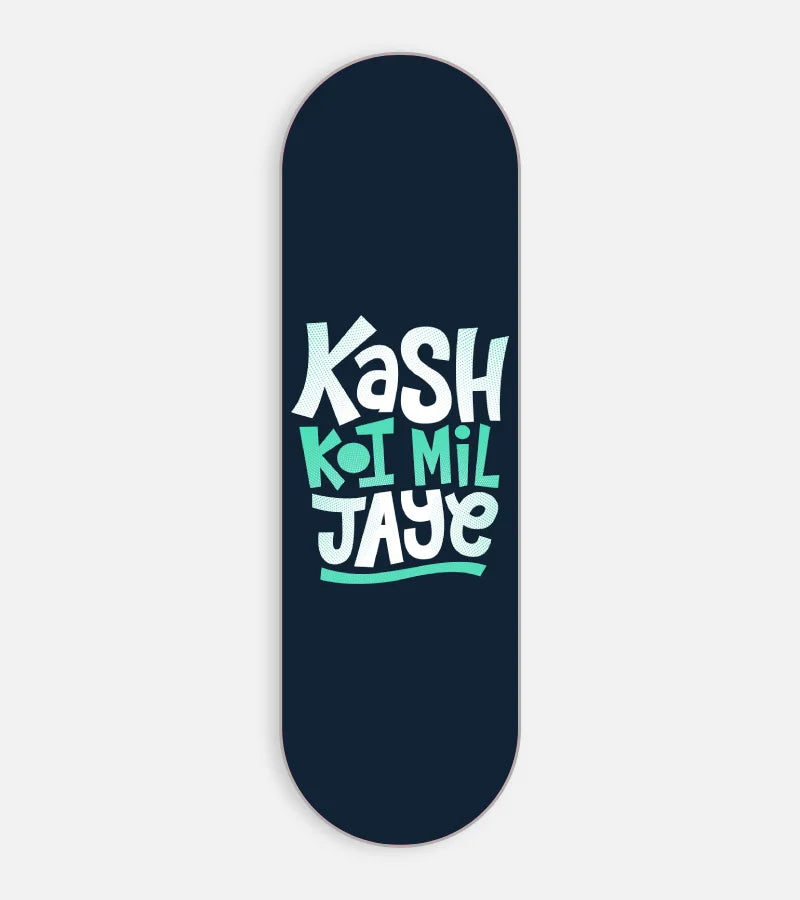 Mobile phone grip slider with a colorful design on a white background