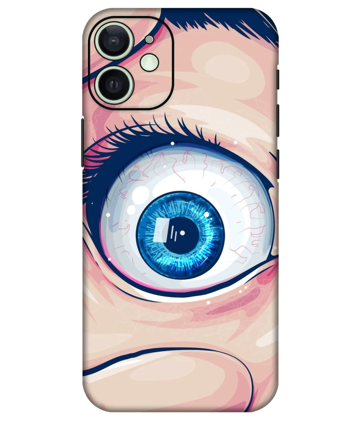 Image of a phone case featuring a mobile skin with a graphic design.