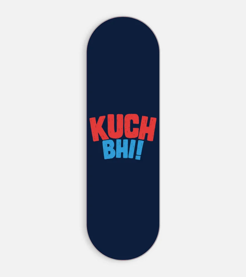 Mobile phone grip slider with a colorful design on a white background