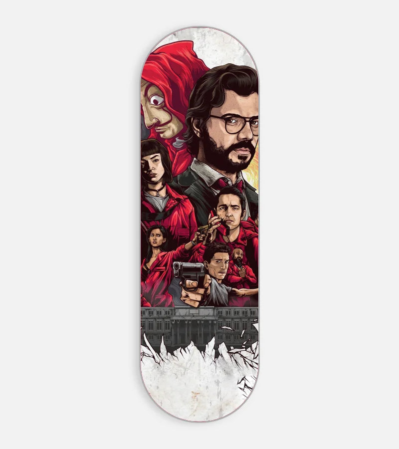 Mobile phone grip slider with a colorful design on a white background