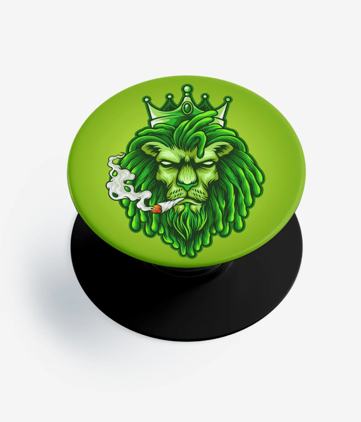 A top-down view of a phone grip holder on a clean white background