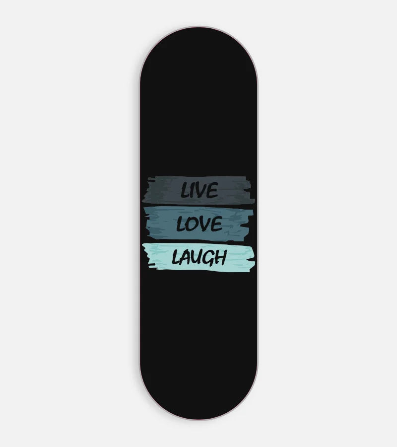 Mobile phone grip slider with a colorful design on a white background