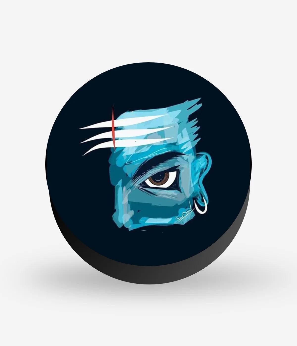 Mobile phone grip with a colorful design on a white background