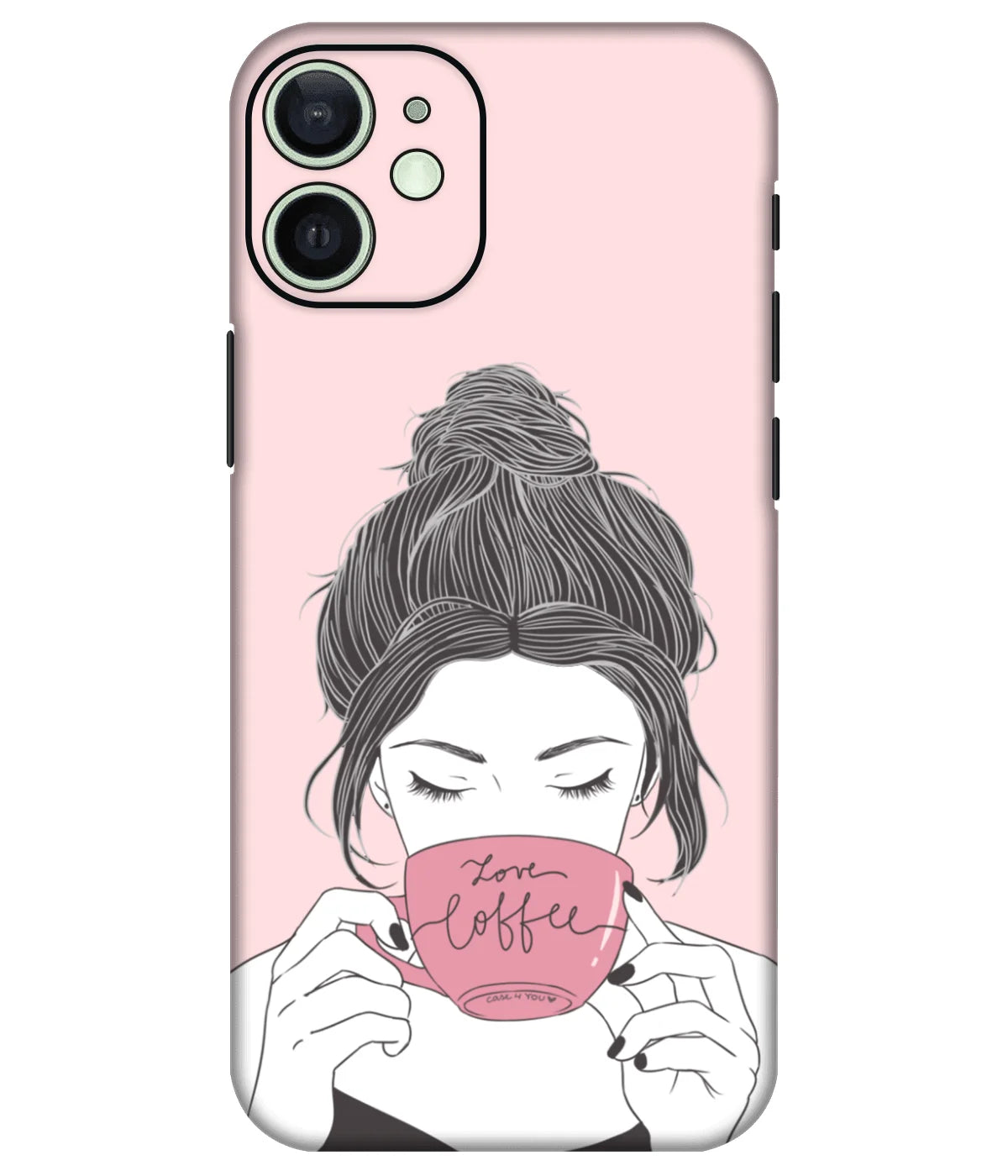 Image of a phone case featuring a mobile skin with a graphic design.