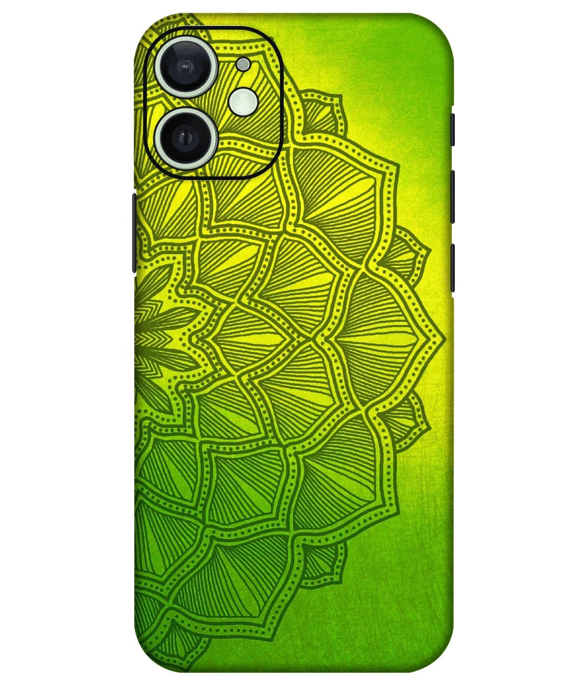Image of a phone case featuring a mobile skin with a graphic design.