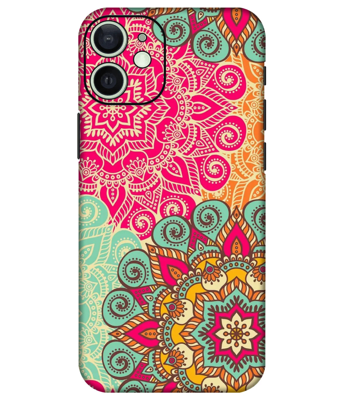 Image of a phone case featuring a mobile skin with a graphic design.