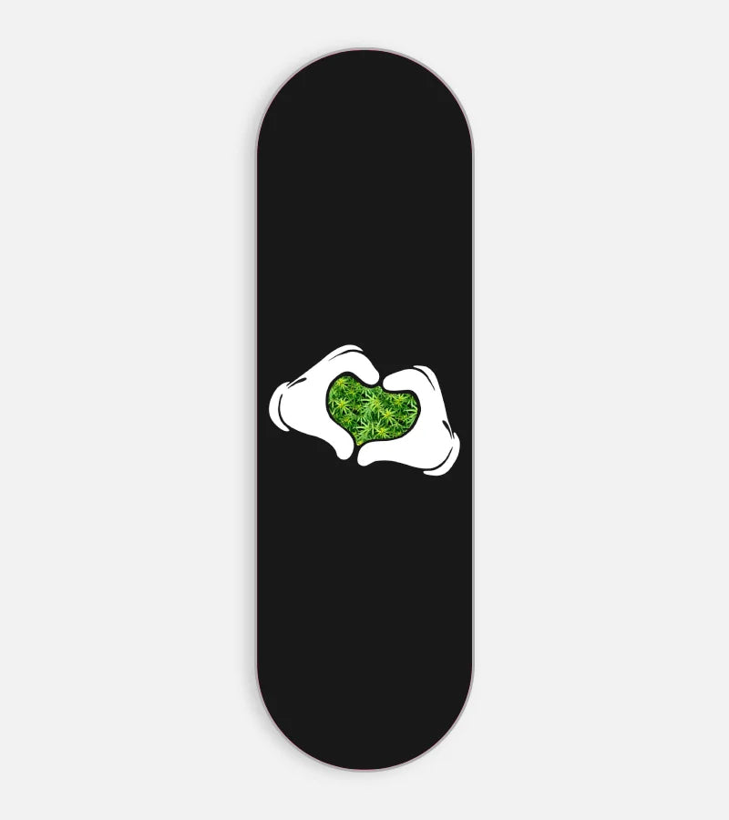 Mobile phone grip slider with a colorful design on a white background