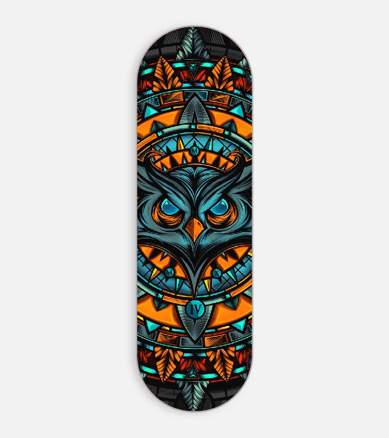 Mobile phone grip slider with a colorful design on a white background