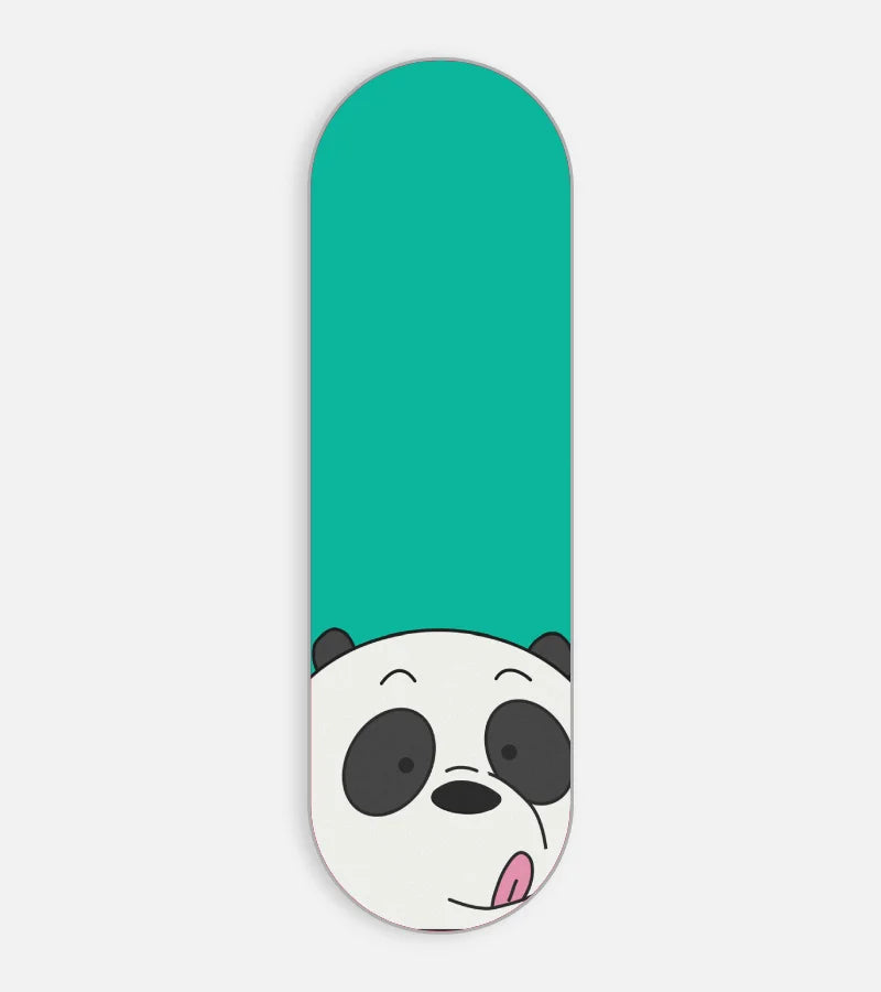 Mobile phone grip slider with a colorful design on a white background