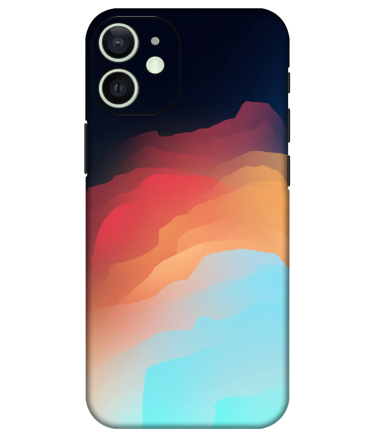 Image of a phone case featuring a mobile skin with a graphic design.
