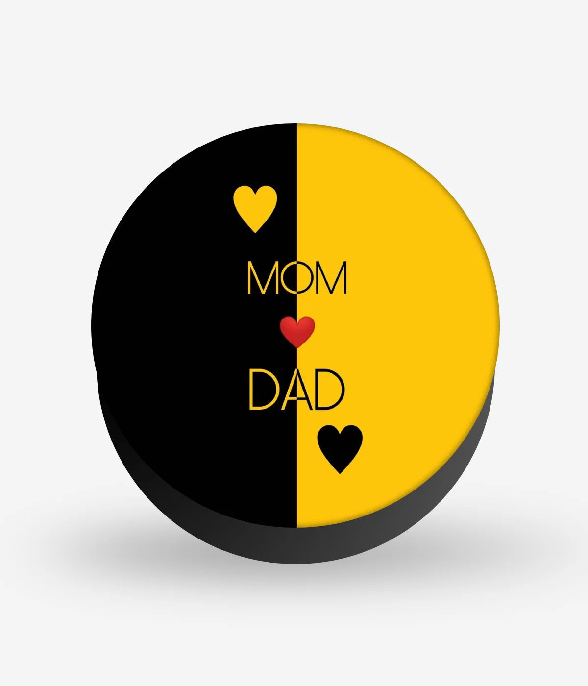 Mobile phone grip with a colorful design on a white background