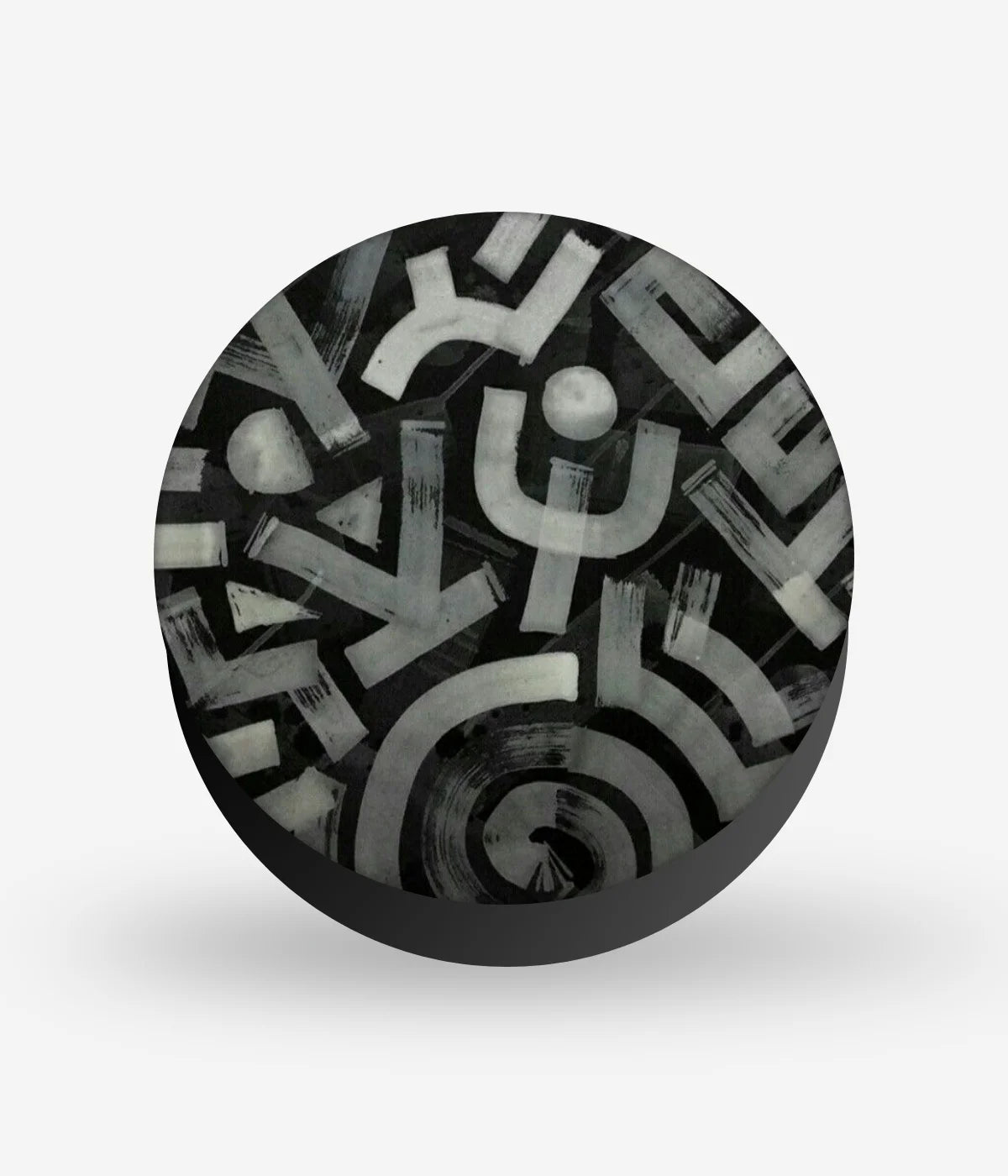 Mobile phone grip with a colorful design on a white background