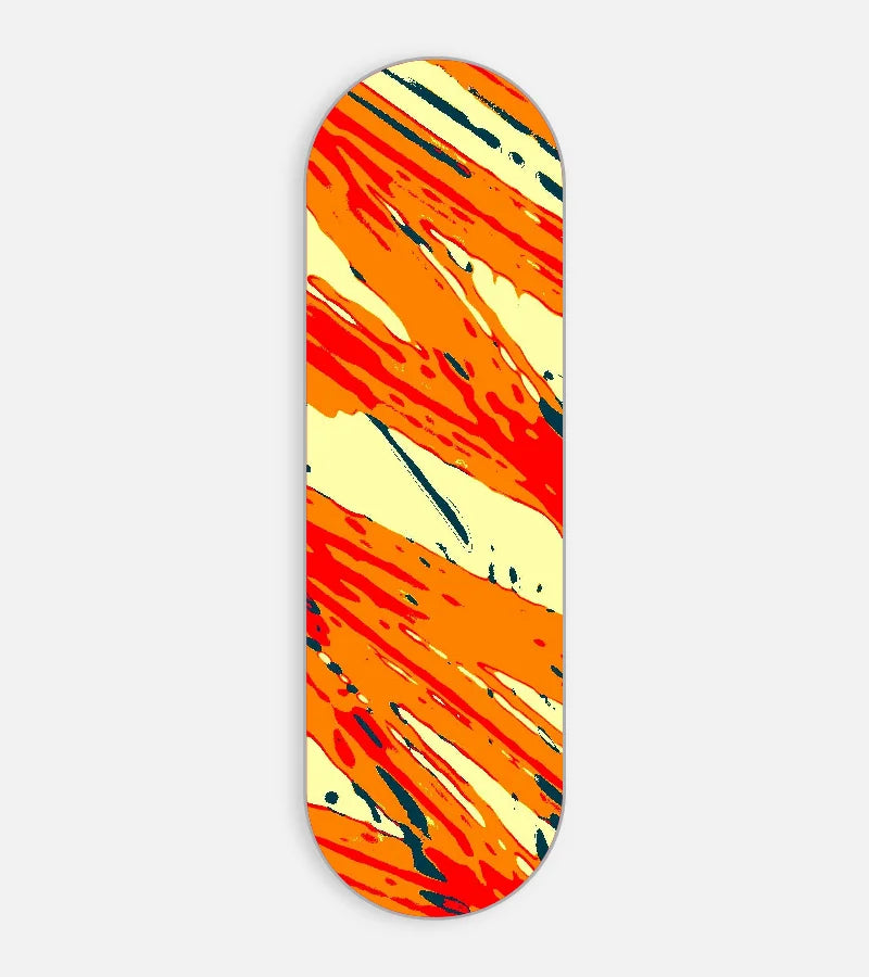 Mobile phone grip slider with a colorful design on a white background