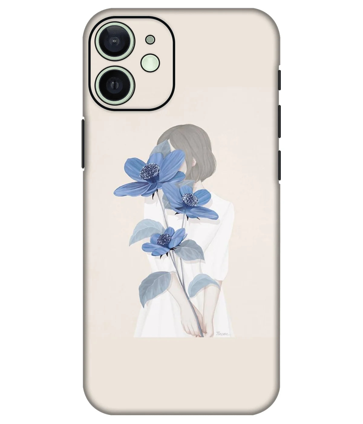 Image of a phone case featuring a mobile skin with a graphic design.