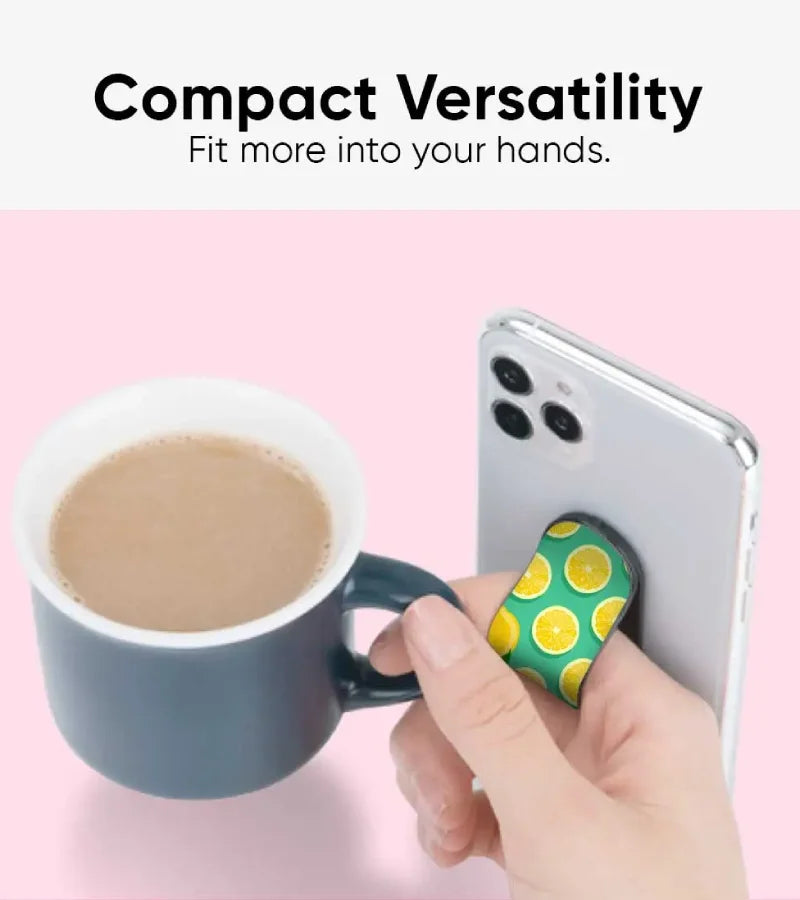 An image showcasing the phone grip slider's design that allows for multitasking.