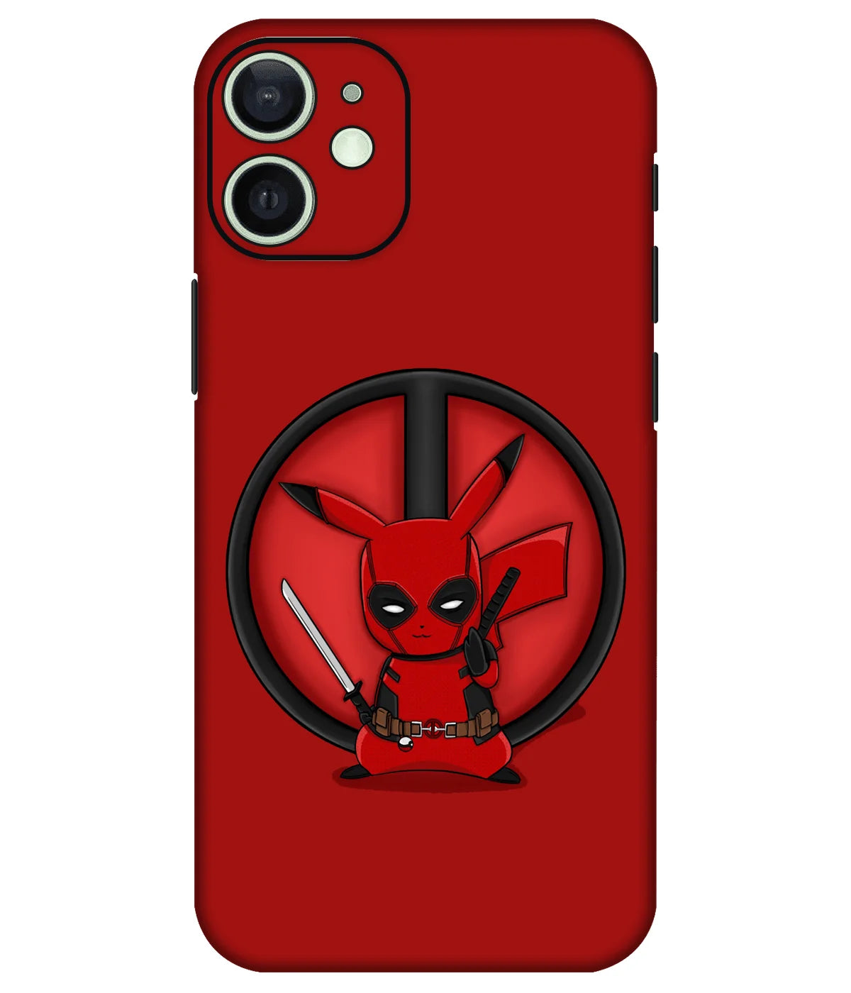 Image of a phone case featuring a mobile skin with a graphic design.