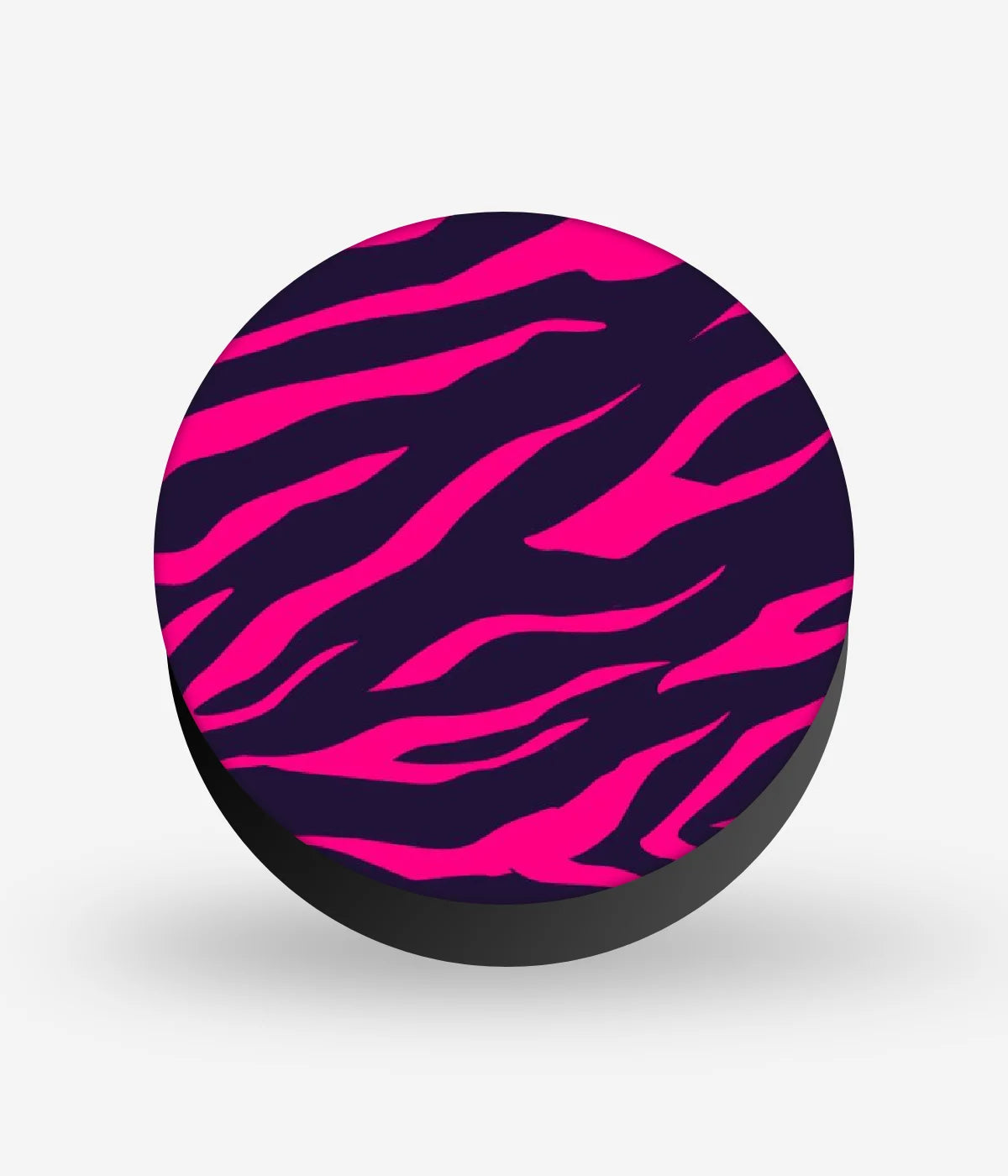 Mobile phone grip with a colorful design on a white background
