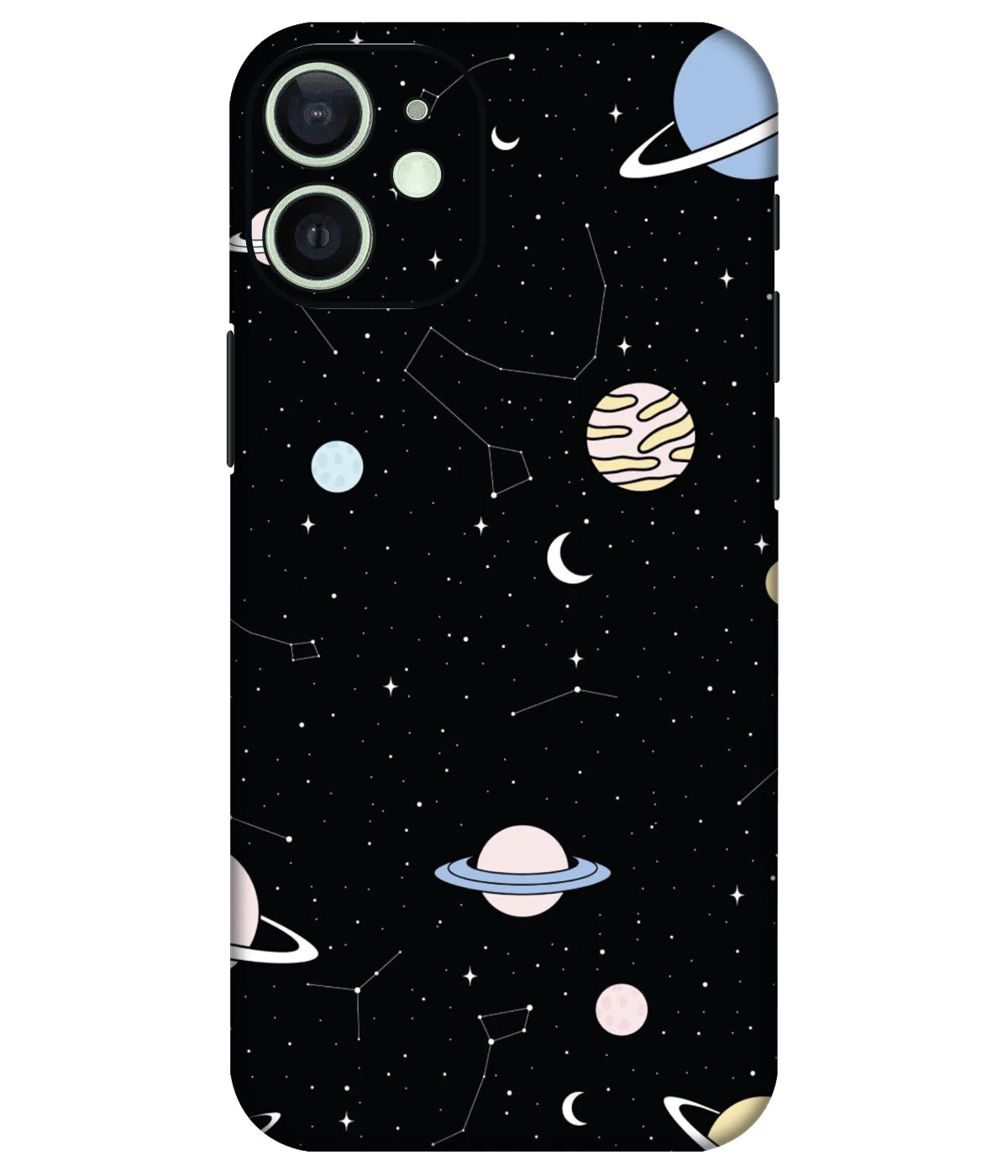 Image of a phone case featuring a mobile skin with a graphic design.
