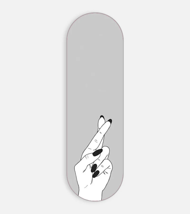 Mobile phone grip slider with a colorful design on a white background