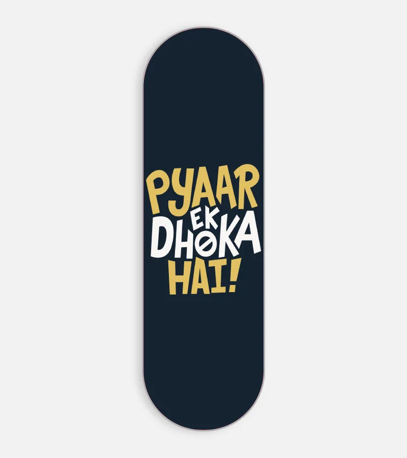 Mobile phone grip slider with a colorful design on a white background