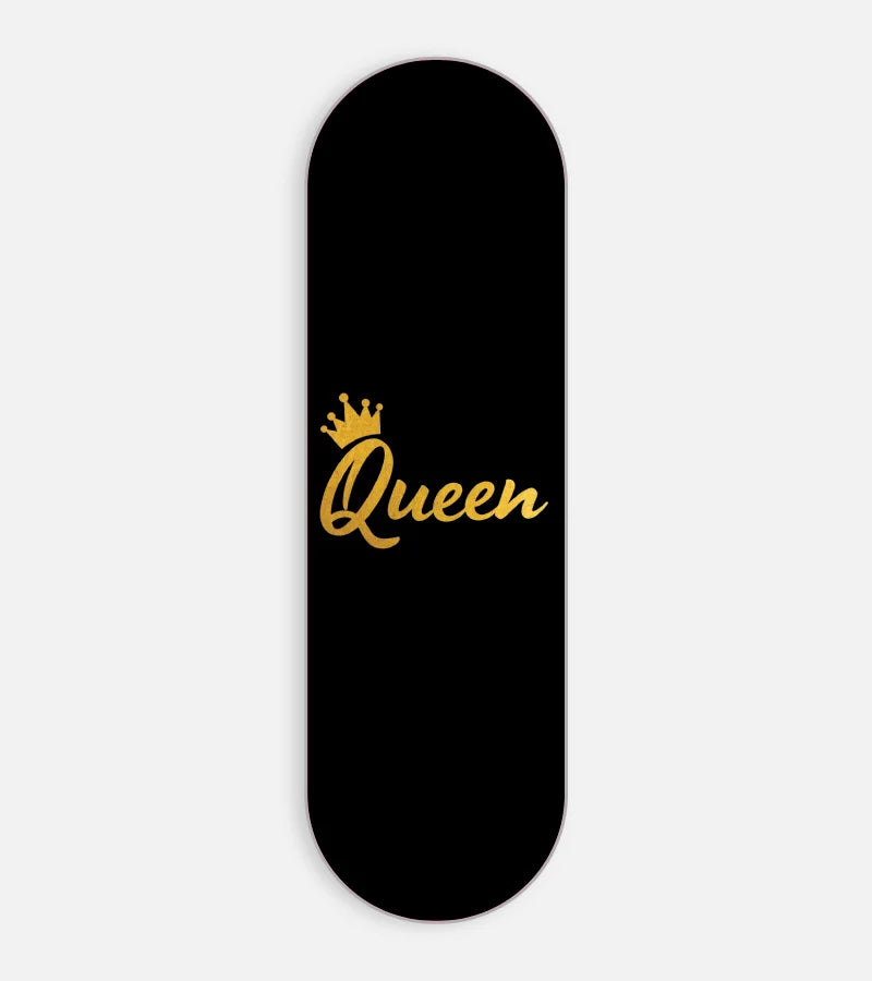 Mobile phone grip slider with a colorful design on a white background