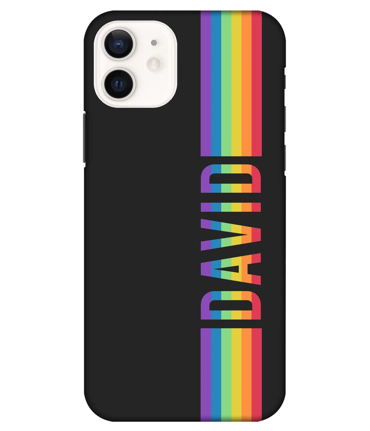 A product shot of a slim hard case with a customizable name.