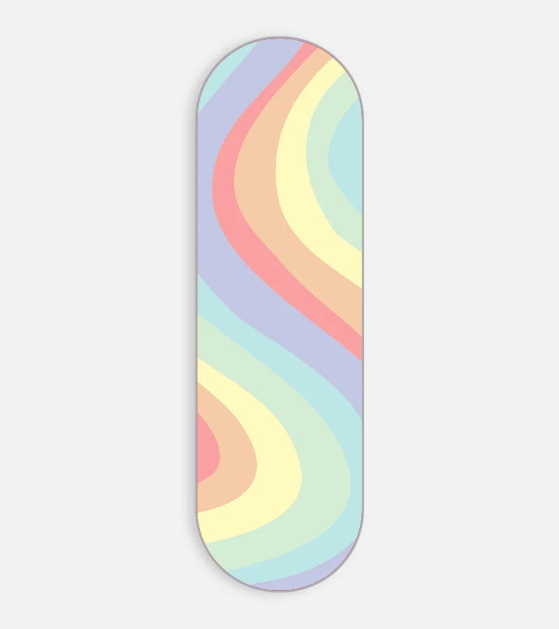 Mobile phone grip slider with a colorful design on a white background