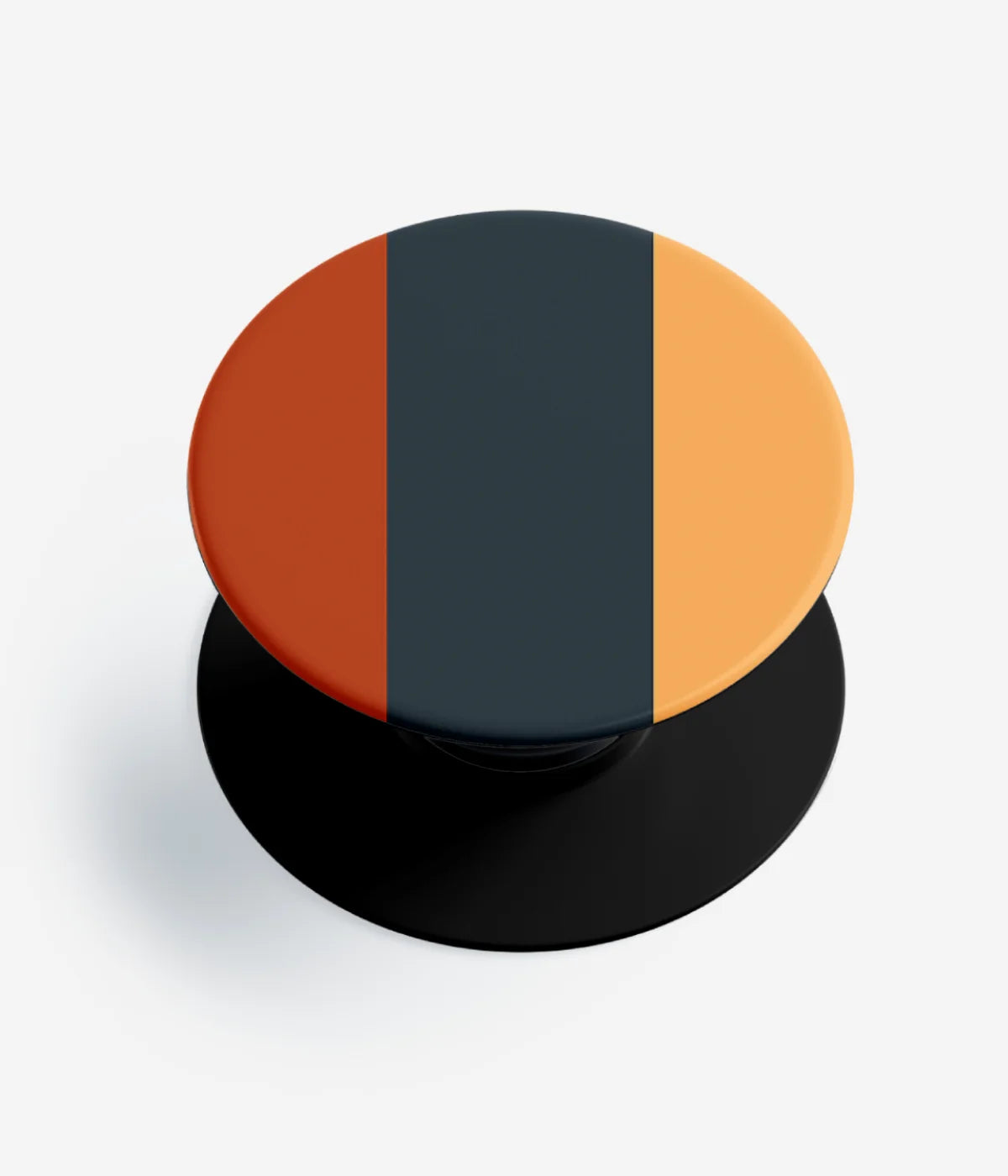 A top-down view of a phone grip holder on a clean white background