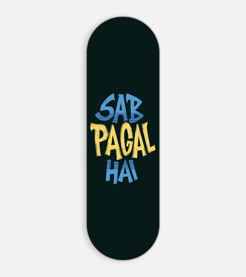 Mobile phone grip slider with a colorful design on a white background