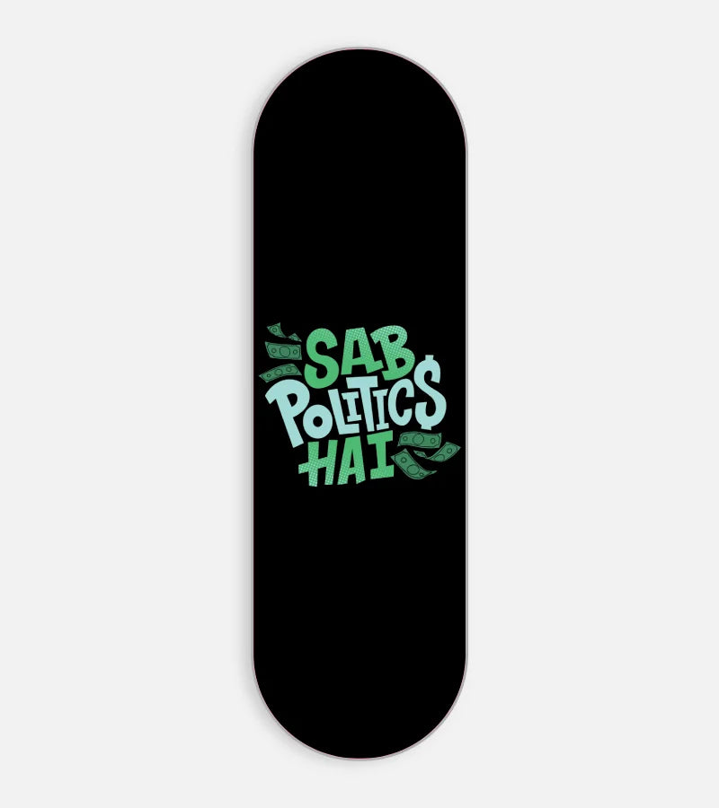 Mobile phone grip slider with a colorful design on a white background