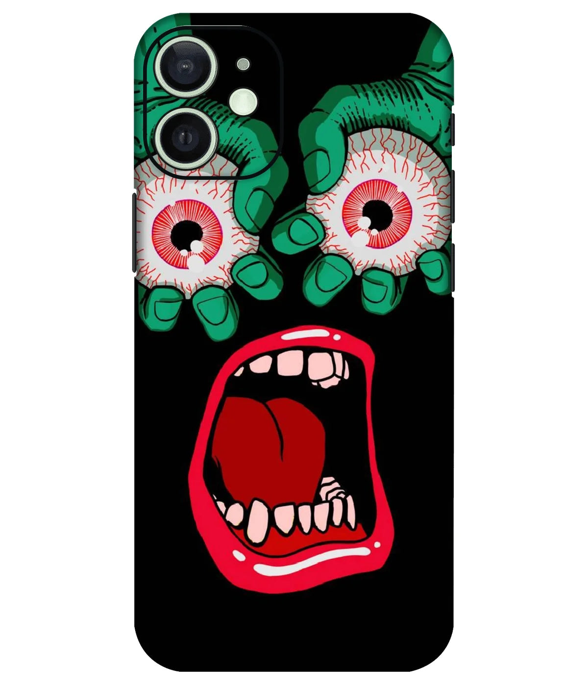 Image of a phone case featuring a mobile skin with a graphic design.