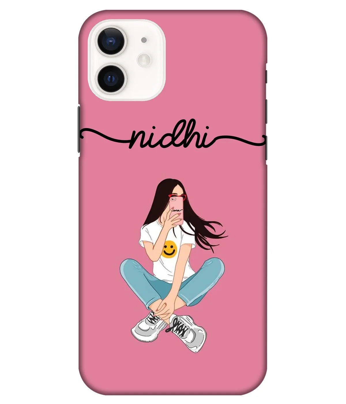 A product shot of a slim hard case with a customizable name.