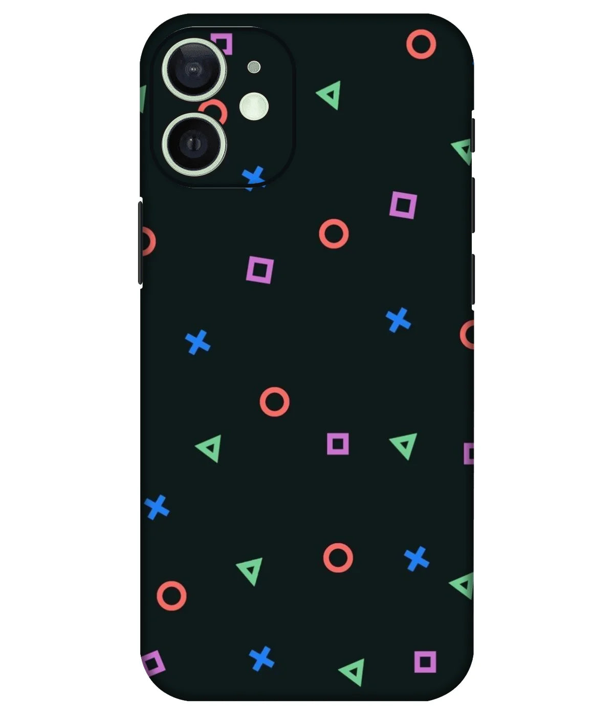 Image of a phone case featuring a mobile skin with a graphic design.