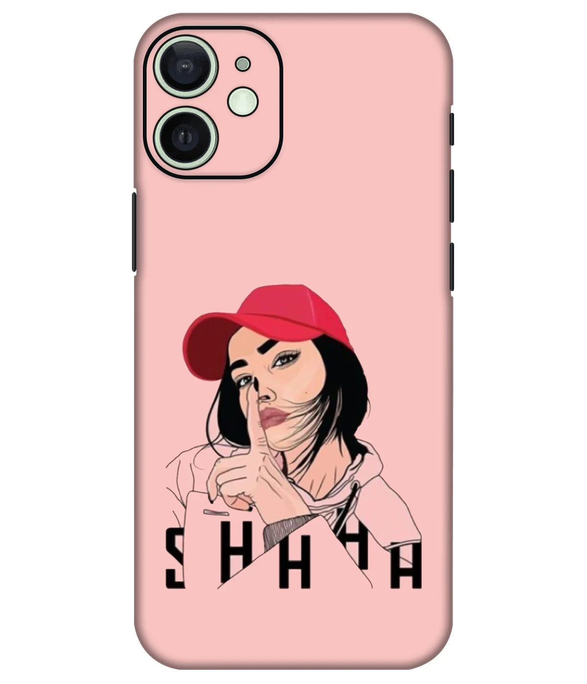 Image of a phone case featuring a mobile skin with a graphic design.