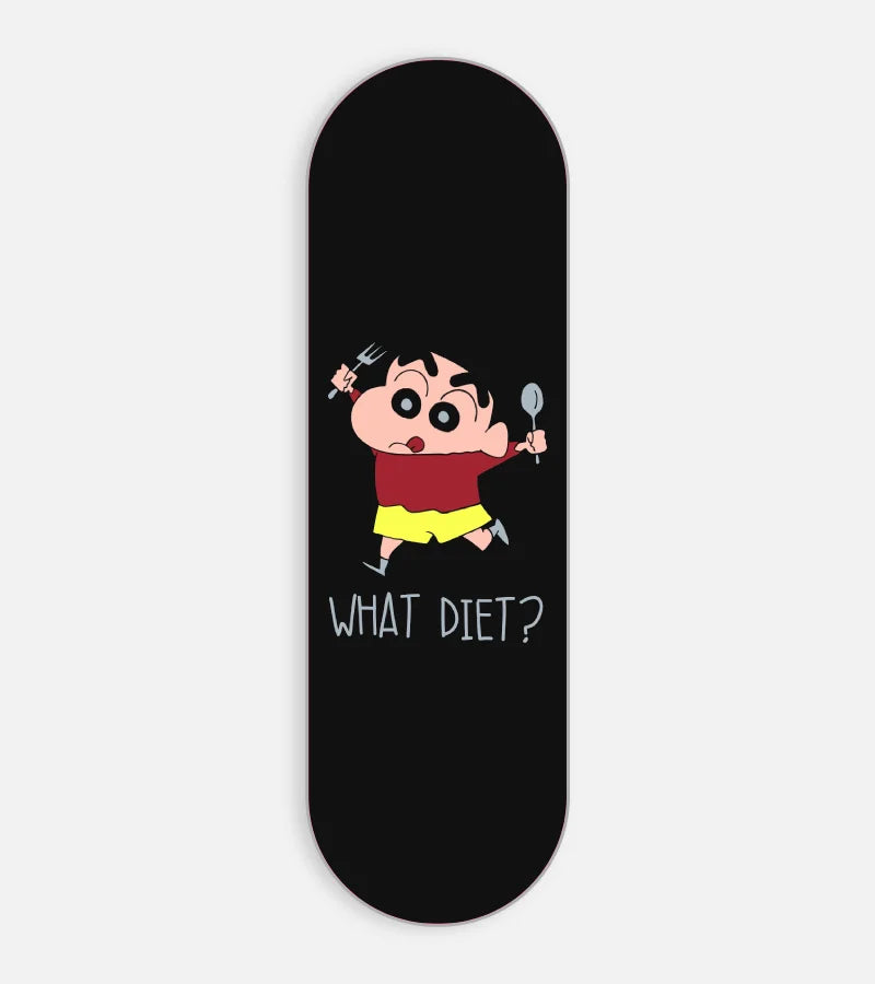 Mobile phone grip slider with a colorful design on a white background